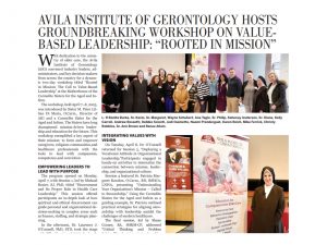 Avila Institute of Gerontology Hosts Groundbreaking Workshop